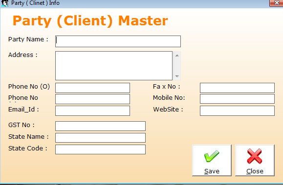 Client / Party Master